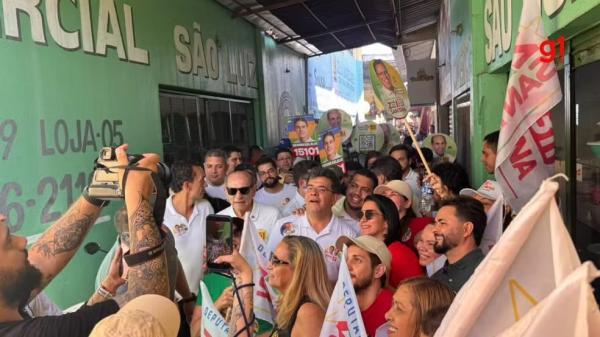 Rafael Fonteles inicia campanha no Piau&iacute;.(Imagem: Eduarda Barradas - g1)