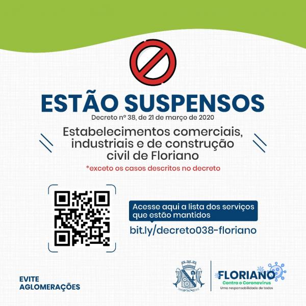 Prefeitura de Floriano decreta fechamento total do comércio