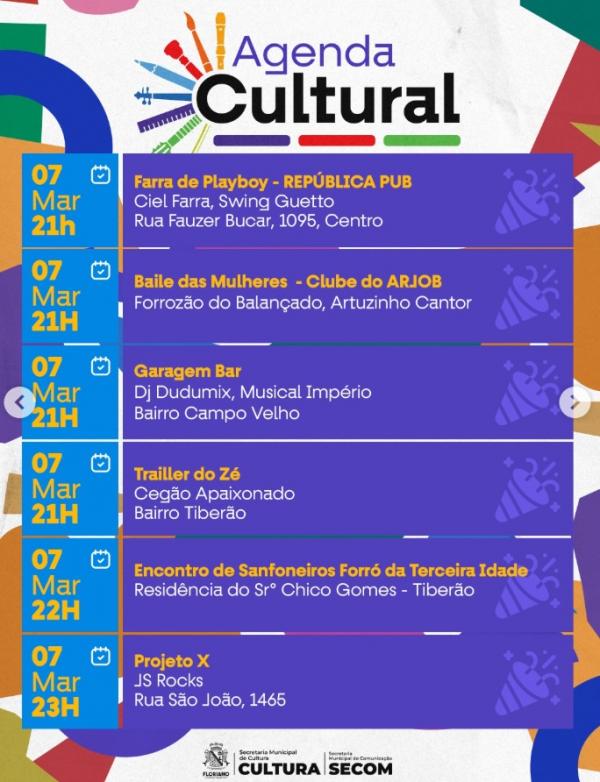 Final de semana tem programação cultural movimentada em Floriano(Imagem:Reprodução/Instagram)