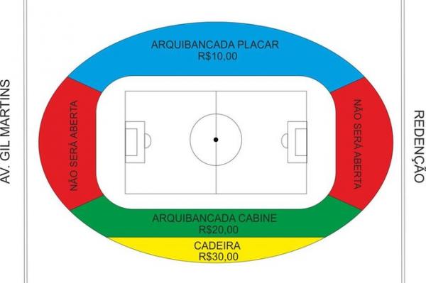 Est&aacute;dio Albert&atilde;o: setores que estar&atilde;o aberto ao p&uacute;blico.(Imagem:Reprodu&ccedil;&atilde;o)