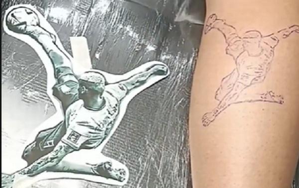 Brasileiro tatua gola&ccedil;o de Richarlison na Copa do Catar e jogador compartilha.(Imagem: Reprodu&ccedil;&atilde;o)