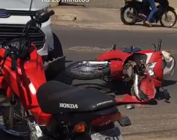 Acidente no centro de Floriano deixa uma pessoa ferida