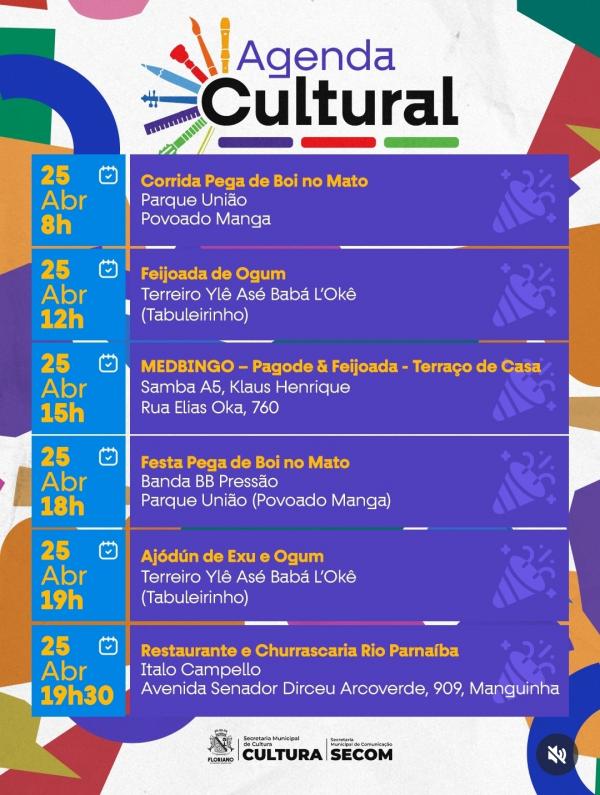 Agenda cultural movimenta Floriano com programação diversificada neste fim de semana(Imagem:Reprodução/Instagram)