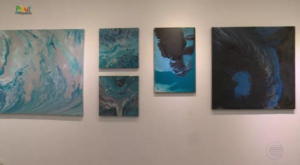  Quadros da artista Gina Castelo Branco.(Imagem:Reprodu&ccedil;&atilde;o /TV Clube )