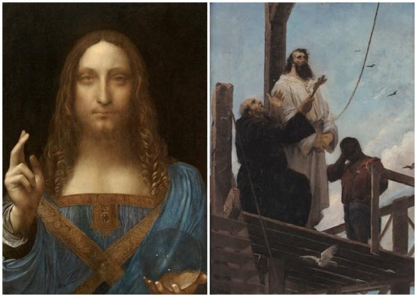 Foto 1: Salvator Mundi ? Foto 2: Mart&iacute;rio de Tiradentes(Imagem:Leonardo da Vinci/Francisco Aur&eacute;lio)