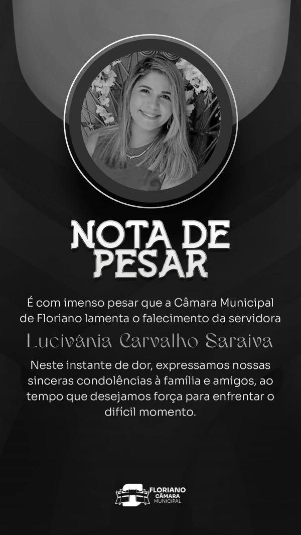 Nota de pesar - Luciv&acirc;nia Carvalho Saraiva(Imagem:CMF)