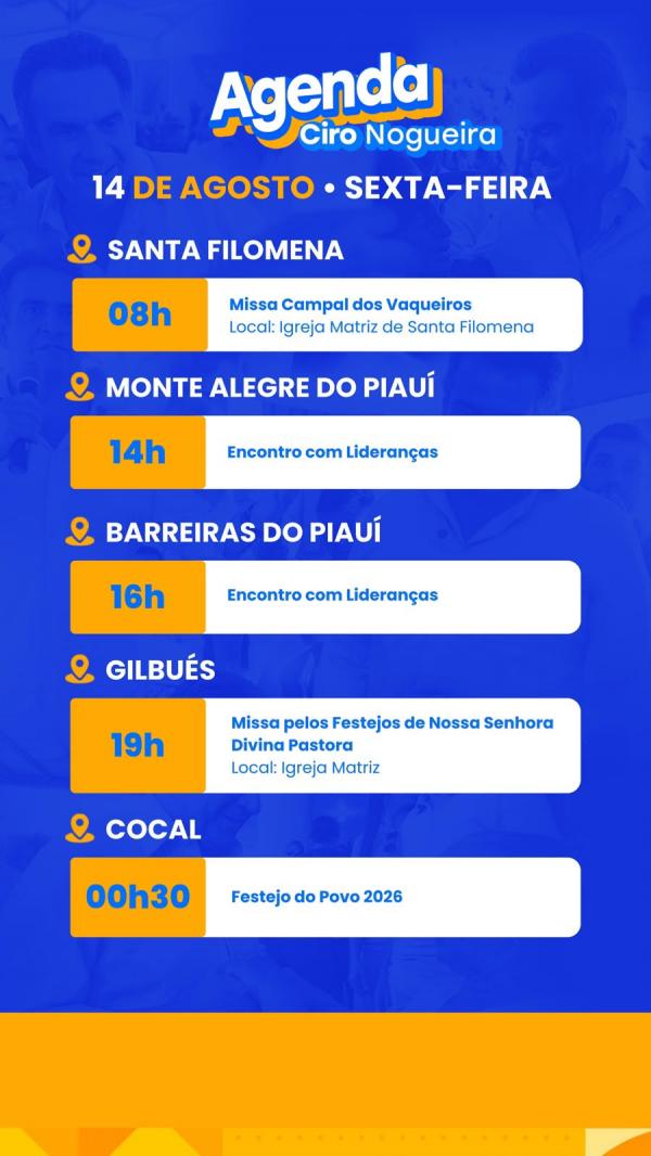 AGENDA - CIRO NOGUEIRA - 14/08(Imagem:Ascom)