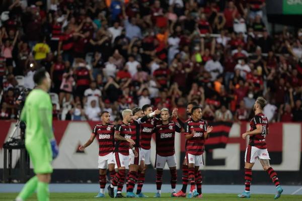  Flamengo em festa na vit&oacute;ria sobre o Botafogo.(Imagem:Gilvan de Souza/Flamengo )