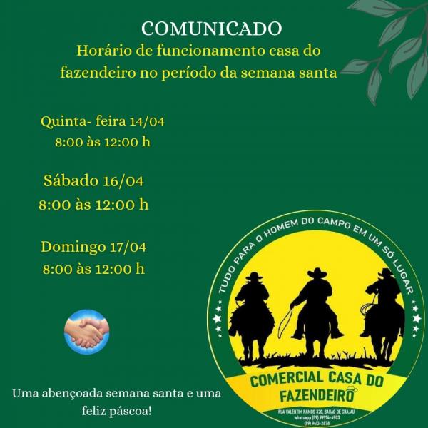 Confira o hor&aacute;rio de funcionamento da Casa do Fazendeiro durante a Semana Santa(Imagem:Divulga&ccedil;&atilde;o)