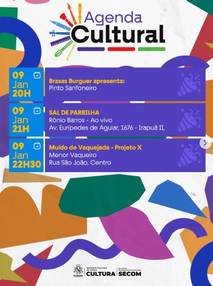 Fim de semana chega com programação cultural em diversos pontos de Floriano