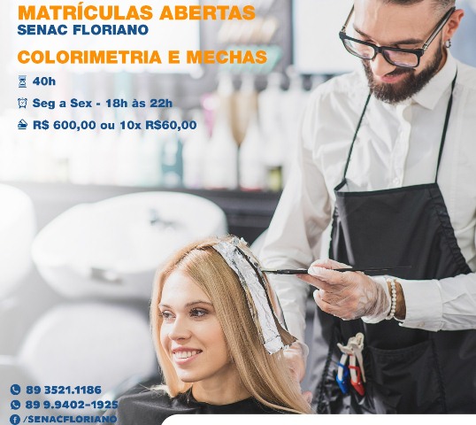 Senac de Floriano promove curso de Colorimetria e Mechas