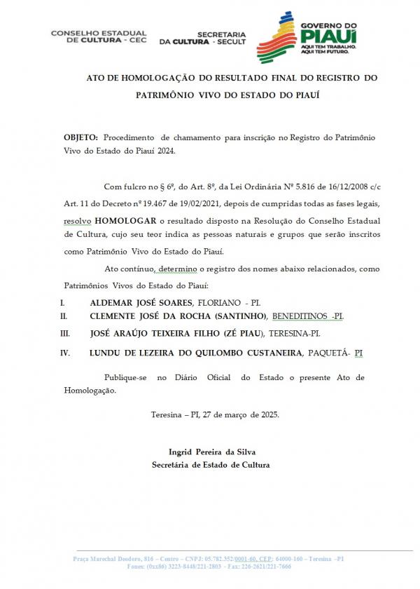 Ato de homologação(Imagem:Divulgação)
