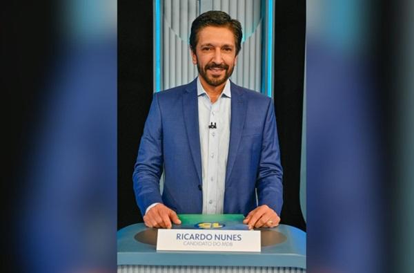Ricardo Nunes no debate da TV Globo(Imagem:Divulga&ccedil;&atilde;o/TV Globo)