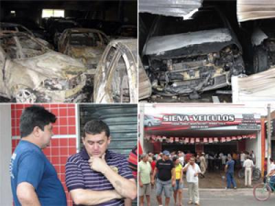 Incêndio destrói cerca de 14 carros em concessionária de THE