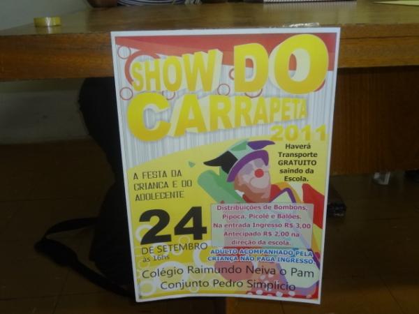 Show do carrapeta ser&aacute; realizado dia 24 de setembro.(Imagem:FlorianoNews)