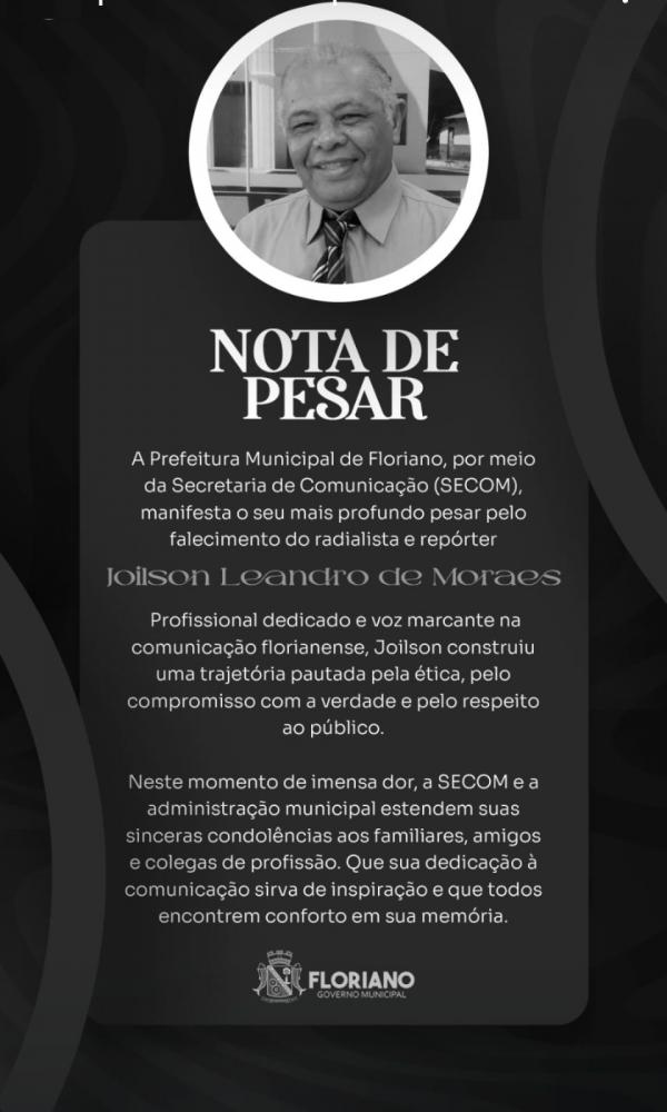 Nota de pesar (Imagem:Reprodução/Instagram)