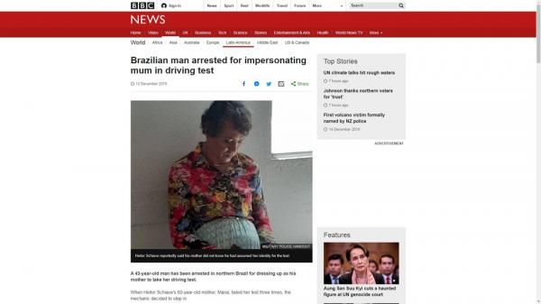 Rede brit&acirc;nica BBC repercutiu caso de Heitor (Imagem:Reprodu&ccedil;&atilde;o)
