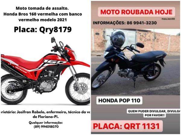 Pelo menos cinco motos foram tomadas de assalto nesta quarta-feira em Floriano(Imagem:Divulga&ccedil;&atilde;o)