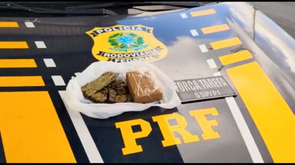 PRF e PM prendem homem por tráfico de drogas na BR-343(Imagem:Reprodução)
