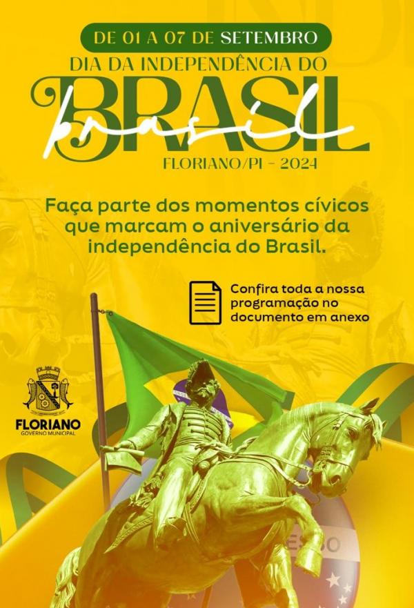 Floriano inicia celebrações da Semana da Pátria 2024 neste domingo