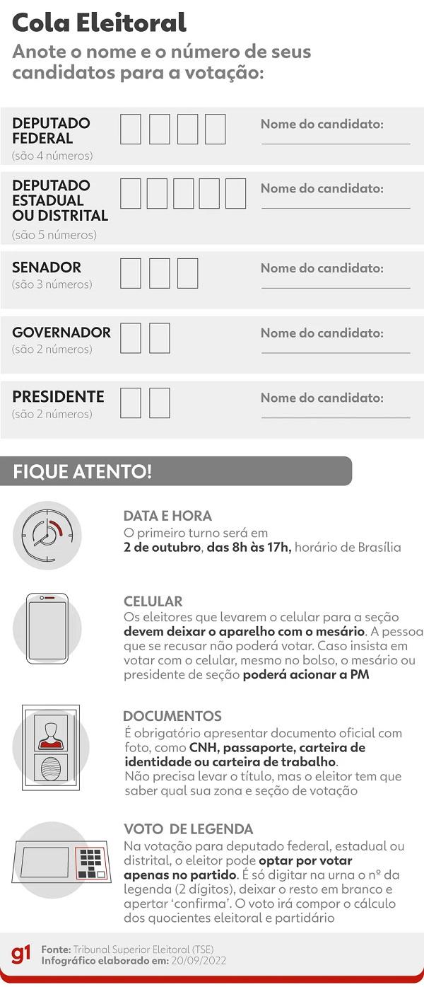  Cola eleitoral para a vota&ccedil;&atilde;o no 1&ordm; turno, em 2 de outubro.(Imagem:Arte: g1 )