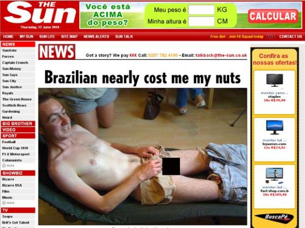 Joe Cooper quase perdeu um test&iacute;culo(Imagem:Sun)