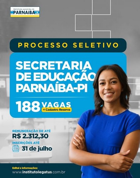 Prefeitura de Parnaíba está com inscrições abertas de processo seletivo simplificado