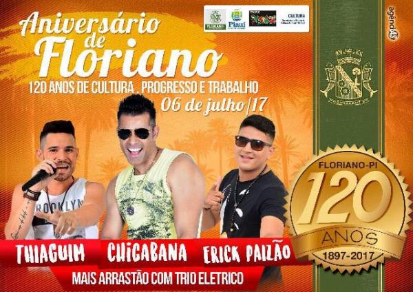 Prefeitura divulga programação oficial do aniversário de 120 anos de Floriano.(Imagem:SECOM)