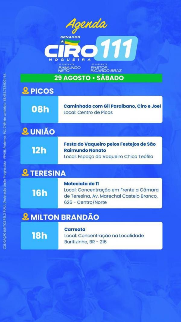 AGENDA - CIRO NOGUEIRA - 29/08(Imagem:Ascom)