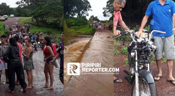 Motociclista é arrastado ao tentar atravessar passagem no Piauí
