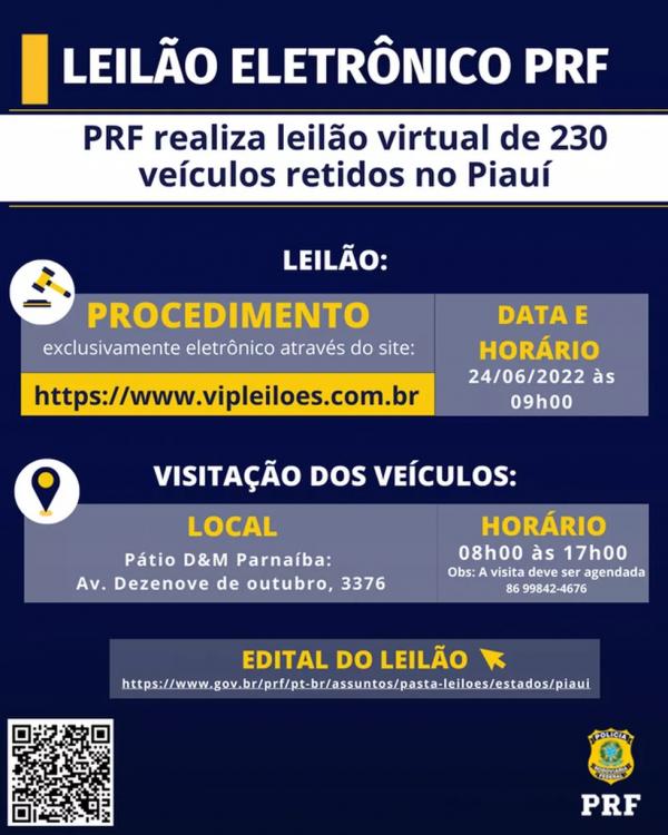 Leil&atilde;o da PRF(Imagem:Divulga&ccedil;&atilde;o /PRF)
