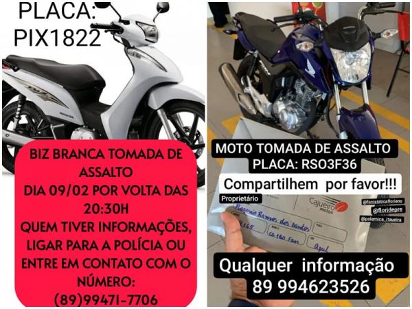 Pelo menos cinco motos foram tomadas de assalto nesta quarta-feira em Floriano.(Imagem:Divulga&ccedil;&atilde;o)