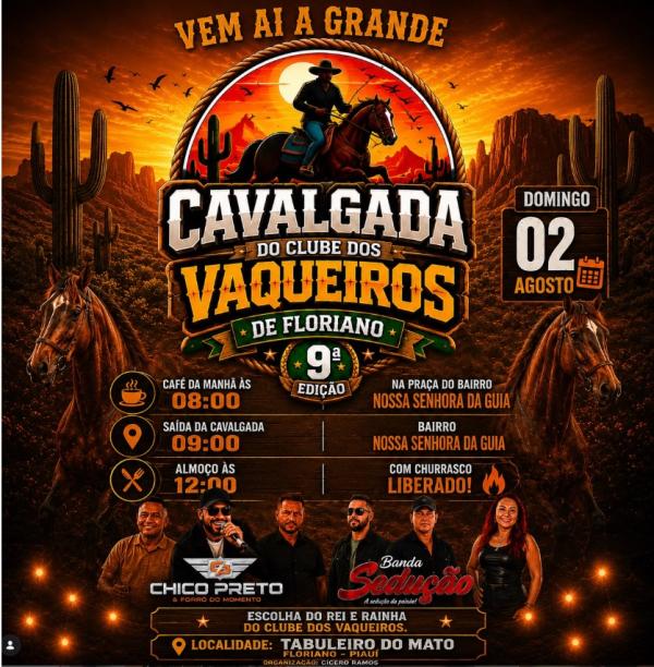 Cavalgada do Clube dos Vaqueiros de Floriano(Imagem:Reprodução/Instagram)