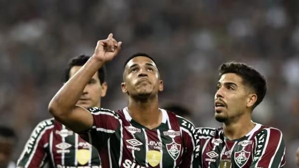 Kau&atilde; Elias comemora gol do Fluminense contra o S&atilde;o Paulo.(Imagem:Andr&eacute; Dur&atilde;o)