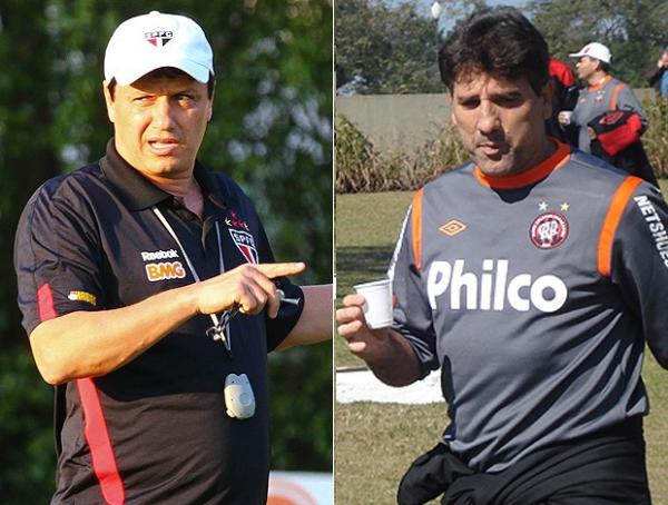 Adilson Batista e Renato Ga&uacute;cho foram companheiros no Cruzeiro e no Atl&eacute;tico-MG como jogadores e far&atilde;o um duelo &agrave; parte na noite deste s&aacute;bado, no Morumbi.(Imagem:Editoria de Arte / GLOBOESPORTE.COM)