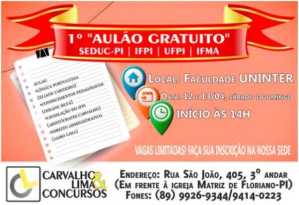 Participe do 1º AULÃO GRATUITO para concursos públicos.(Imagem:Divulgação)