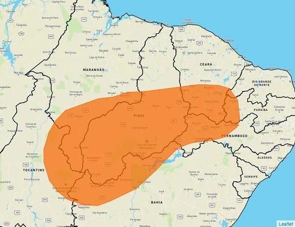  Inmet emitiu alerta laranja, de perigo, em 147 cidades piauienses devido &agrave; baixa umidade.(Imagem: Reprodu&ccedil;&atilde;o/Inmet )