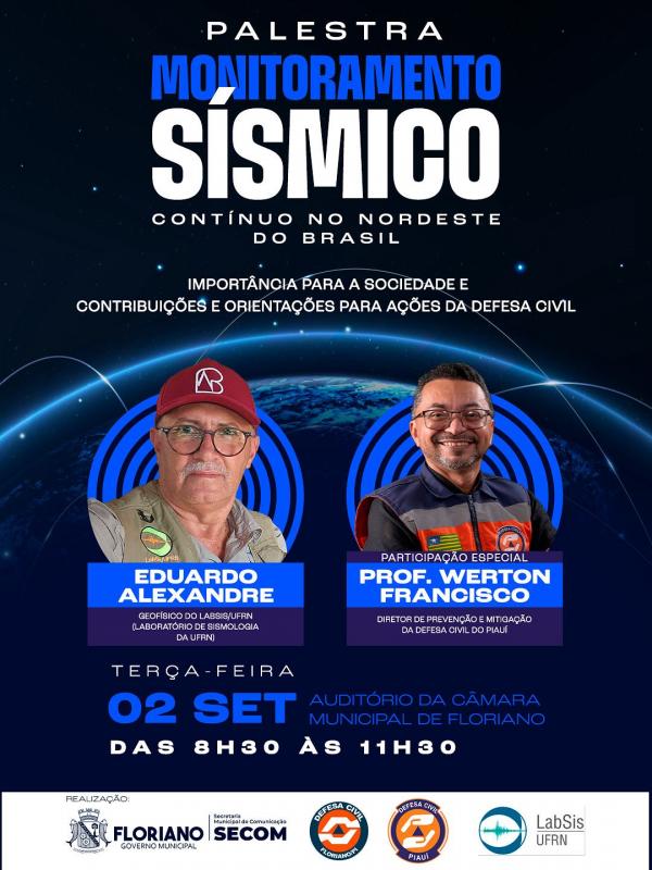 Floriano recebe palestra sobre Monitoramento S&iacute;smico Cont&iacute;nuo no Nordeste.(Imagem:Divulga&ccedil;&atilde;o)