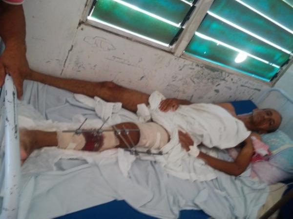 Cabo da PM de Floriano fratura perna em acidente de tr&acirc;nsito.(Imagem:Jc24horas)