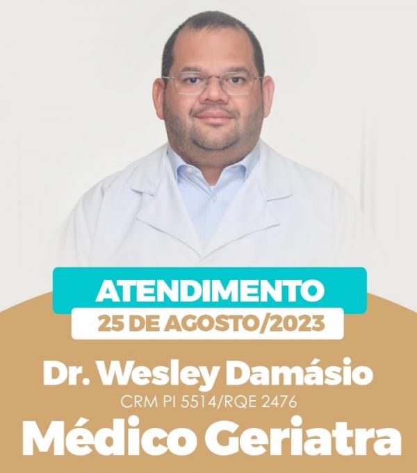 Dr. Wesley Dam&aacute;sio - M&eacute;dico Geriatra(Imagem:Divulga&ccedil;&atilde;o)