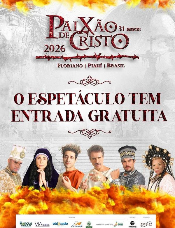 Programação gratuita da Paixão de Cristo de Floriano inicia nesta sexta-feira (3), às 20h(Imagem:Ascom Escalet )