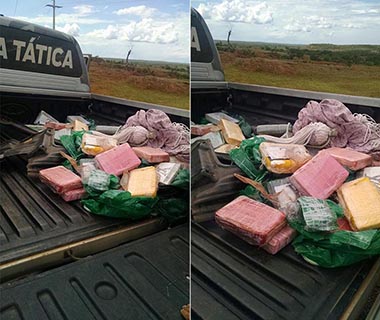 Polícia encontra cocaína arremessada de avião e apreensão chega a 300 kg