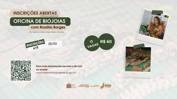 Sudarpi abre inscrições online para oficina de biojoias na Casa do Artesão Design Mestre Albertino (Imagem:Divulgação)