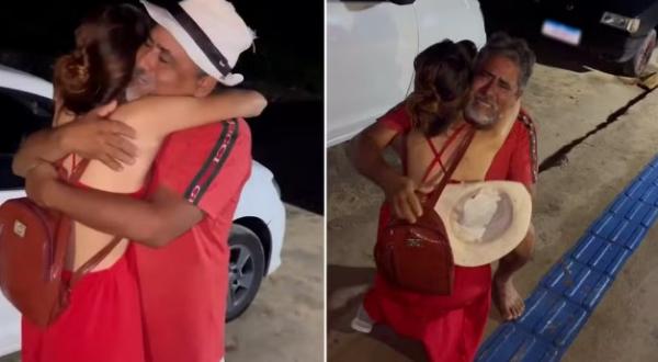 Vídeo mostra encontro entre pai e filha de 16 anos desaparecida há 5 dias no PI(Imagem:Reprodução)