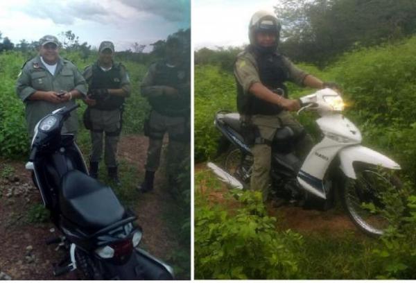 Ap&oacute;s den&uacute;ncia pelo 190, policiais encontram moto furtada em Floriano.(Imagem:Divulga&ccedil;&atilde;o/PM)