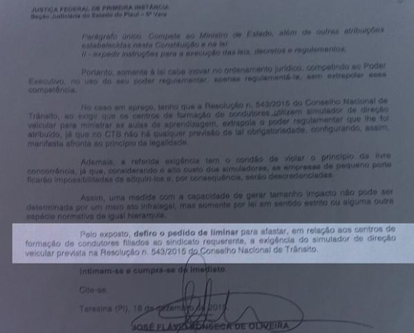 Liminar suspendeu uso obrigat&oacute;rio de simuladores nas autoescolas do Piau&iacute;.(Imagem:Reprodu&ccedil;&atilde;o)