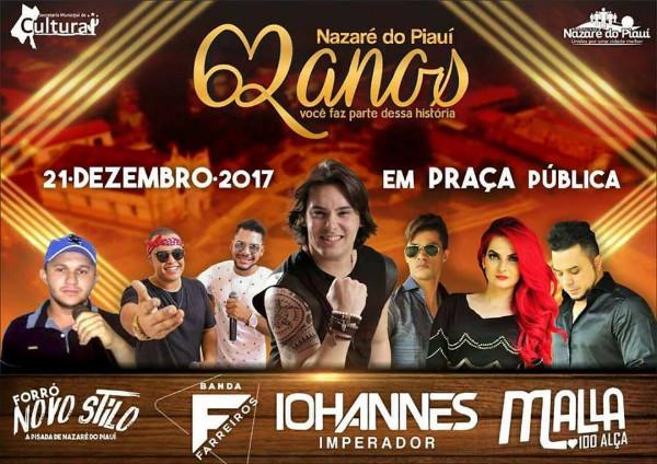 Nazaré do Piauí celebra 62 anos de Emancipação Política.(Imagem:Divulgação)