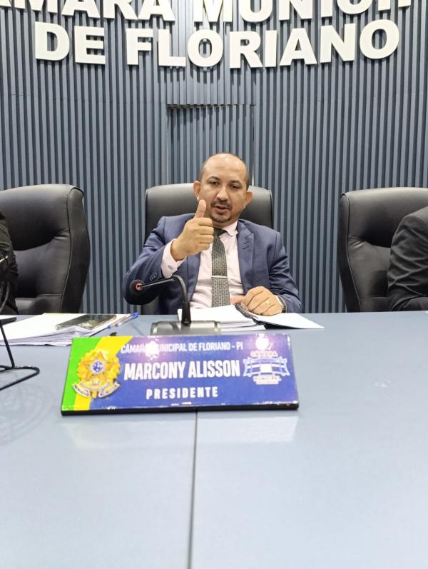 Vereador Marcony Alisson, presidente da C&acirc;mara Municipal de Floriano.(Imagem:FlorianoNews)