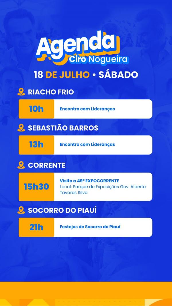 Senador Ciro Nogueira cumpre agenda neste sábado (18)(Imagem:Ascom)