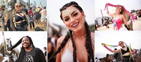 Tran&ccedil;as s&atilde;o tend&ecirc;ncia no Tomorrowland Brasil. (Imagem:Louise Franca/gshow; Fabiano Battaglin/gshow)